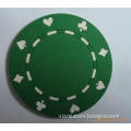 new design green interesting poker pattern soft pvc paper coaster